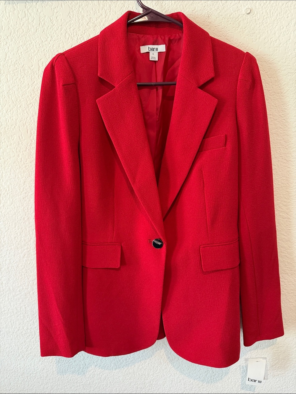 Bar III Bright Red Tailored Single-Button Blazer
